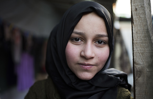 Syrisches Flüchtlingsmädchen im Irak.